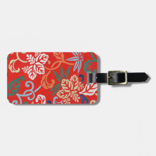 Red Hawaiian Japanese Kimono Luggage Tag