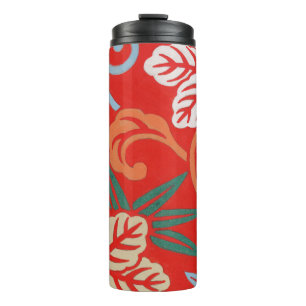 Red Hawaiian Japanese Kimono Thermal Tumbler