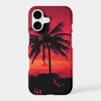 Red Hawaiian Sunset Exotic Palm Trees