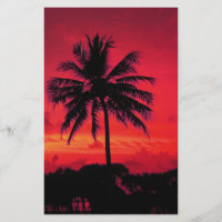 Red Hawaiian Sunset Exotic Palm Trees