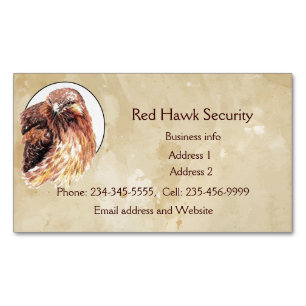 Red Hawk Custom Business Bird of Prey  Magnetic Business Card
