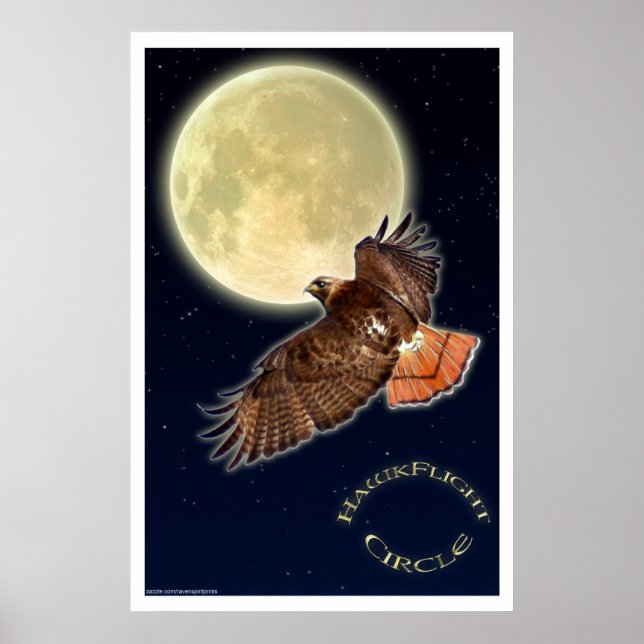 RED HAWK MOON II Art Poster (Front)