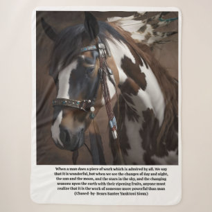 Red Hawk's horse Sundance Sherpa Blanket