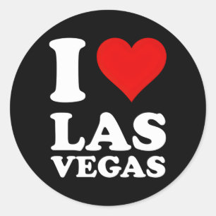 Red He I Love Las Vegas Classic Round Sticker