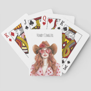 Red Head Cowgirl Playing Cards