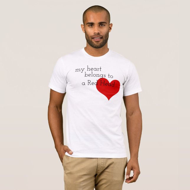 Red Head Heart Valentine's day T-Shirt (Front Full)