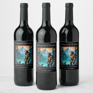 Red Head Sasquatch  Wine Label
