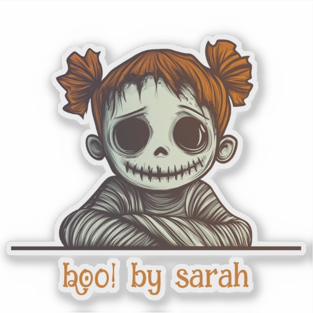 Red Head Zombie with Space Buns Hair (Front)