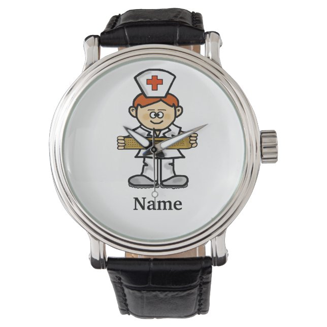 Red Headed Male Nurse Watch  Customise It! (Front)