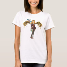 Red-Headed Steampunk Dragon Girl T-Shirt
