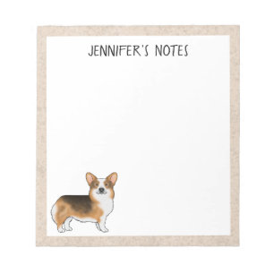Red Headed Tri Pembroke Welsh Corgi Dog And Text Notepad