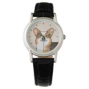 Red Headed Tri Pembroke Welsh Corgi Dog Portrait Watch