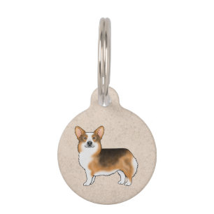Red Headed Tri Pembroke Welsh Corgi Dog Standing Pet Tag