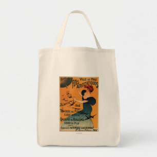 Red-Headed Woman Awaits Balloons Birds Poster Tote Bag