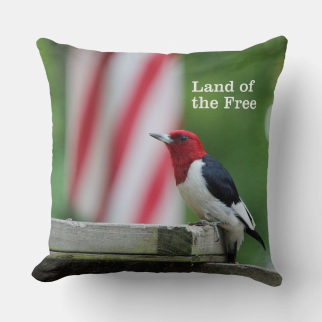Red-headed Woodpecker 2 Cushion (Front)