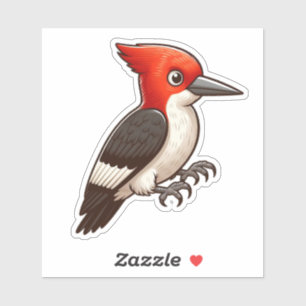 Red-headed Woodpecker bird Custom-Cut Vinyl 