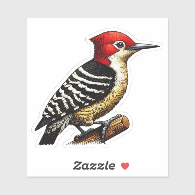 Red-headed Woodpecker bird Custom-Cut Vinyl (Sheet)