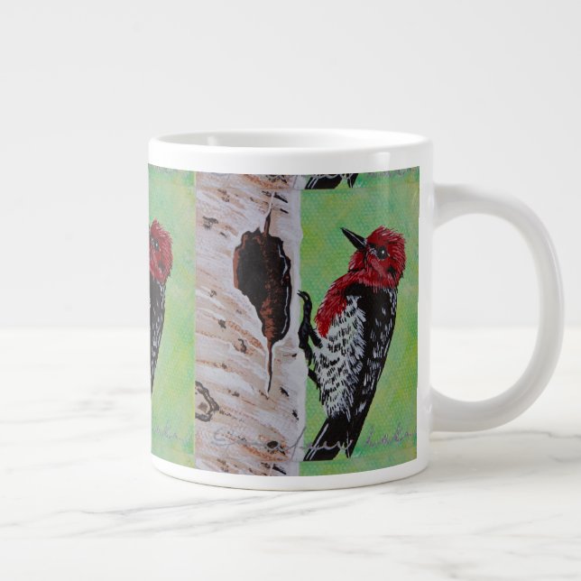 Red Headed Woodpecker Coffee Cup (Right)