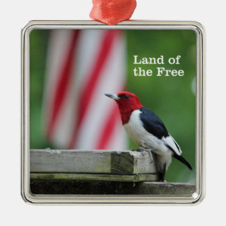 Red-headed Woodpecker Metal Tree Decoration