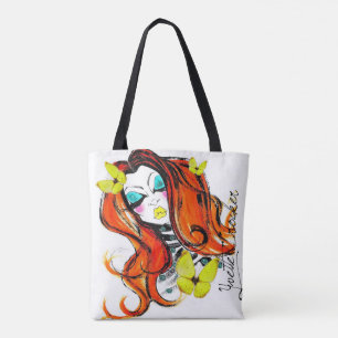 Red Heads & Butterflies Double Sided Tote Bag