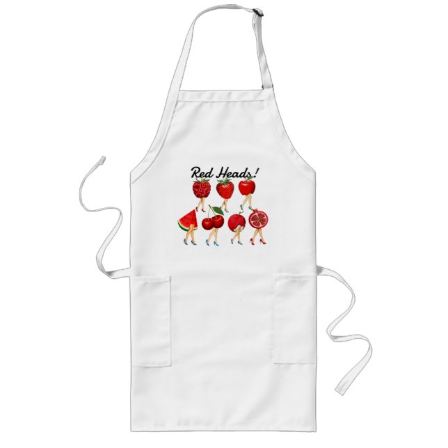 Red Heads! Red Fruit With Ladies Legs  Long Apron (Front)