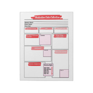 Red Healthcare Student Medication Template Notepad