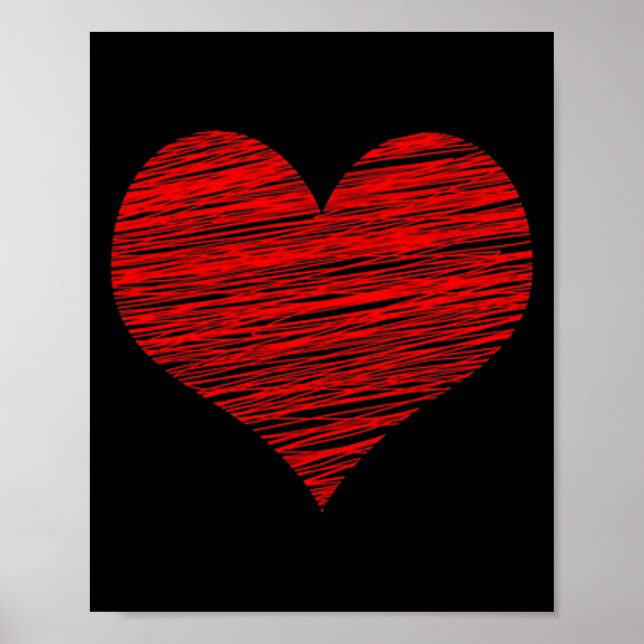 Red Hear For Girls And Boys-valentines Day Shirt  Poster (Front)