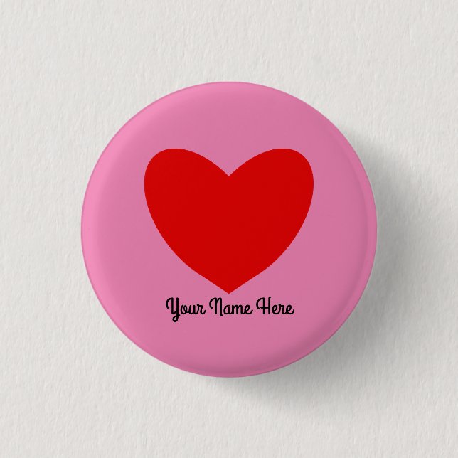 Red Heart #1 Button (Front)