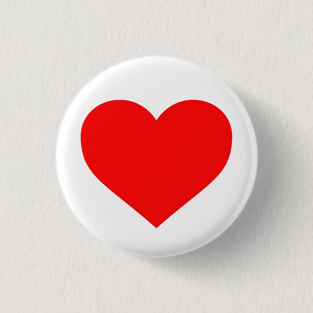 "RED HEART" 3 CM ROUND BADGE (Front)