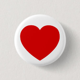 Red Heart 3 Cm Round Badge