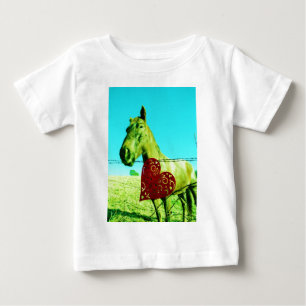 Red Heart and  Horse Baby T-Shirt