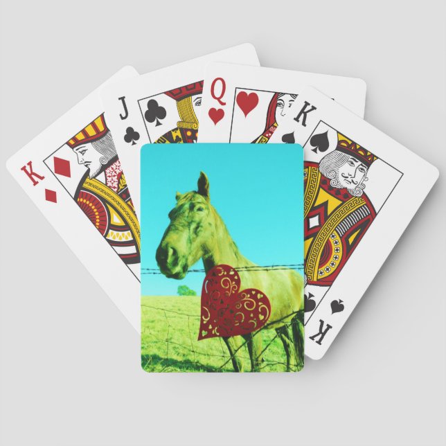 Red Heart and  Horse Playing Cards (Back)