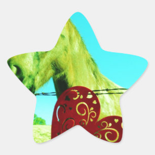 Red Heart and  Horse Star Sticker