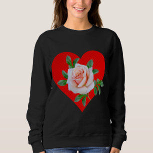 RED HEART AND ROSE FOR VALENTINES DAY SWEATSHIRT