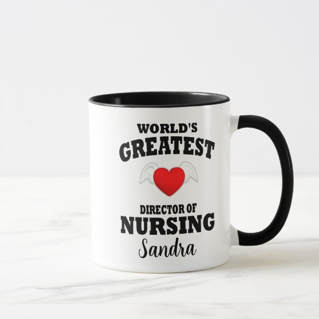 Red Heart Angel Wings Director of Nursing Mug (Right)