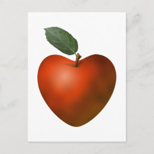 Red Heart Apple - postcard