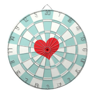 RED HEART Aqua And White Dartboard