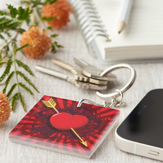 Red Heart Arrow Key Ring (Creator Uploaded)