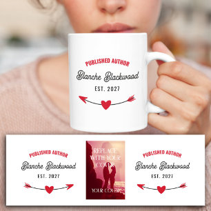 Red Heart Arrow Published Author Your Book Cover Coffee Mug