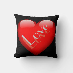 Red Heart Attractive Parisian Love Wedding Cushion