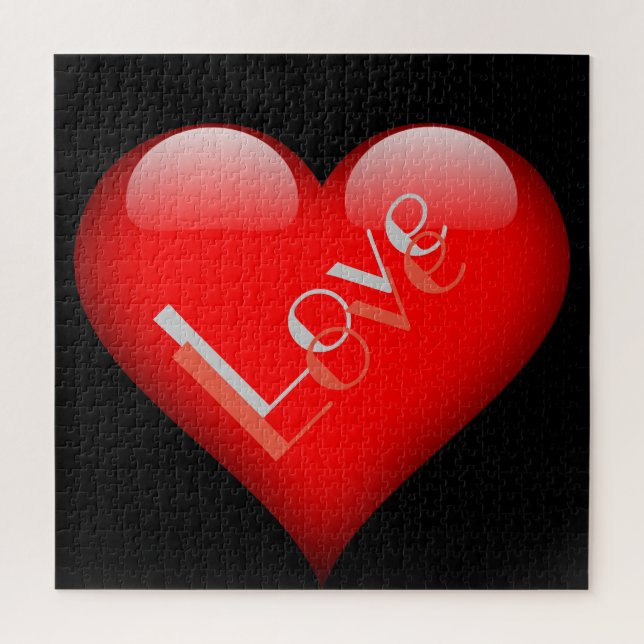 Red Heart Attractive Parisian Love Wedding Jigsaw Puzzle (Vertical)