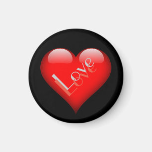 Red Heart Attractive Parisian Love Wedding Magnet