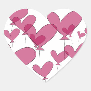 Red heart balloon wedding stickers   sealers
