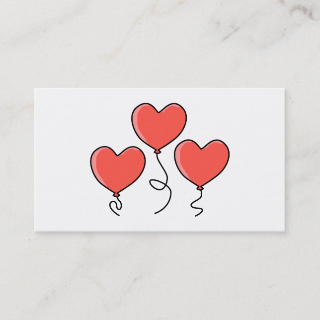 Red Heart Balloons. Business Card (Front)