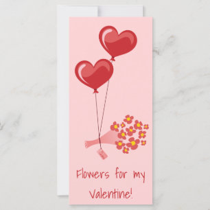 Red heart balloons flowers Valentine's Day