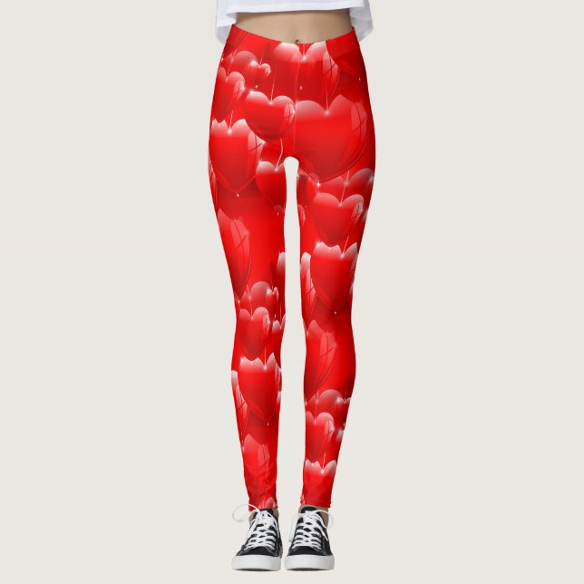 red heart balloons leggings (Front)