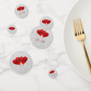 Red Heart Balloons Wedding Confetti