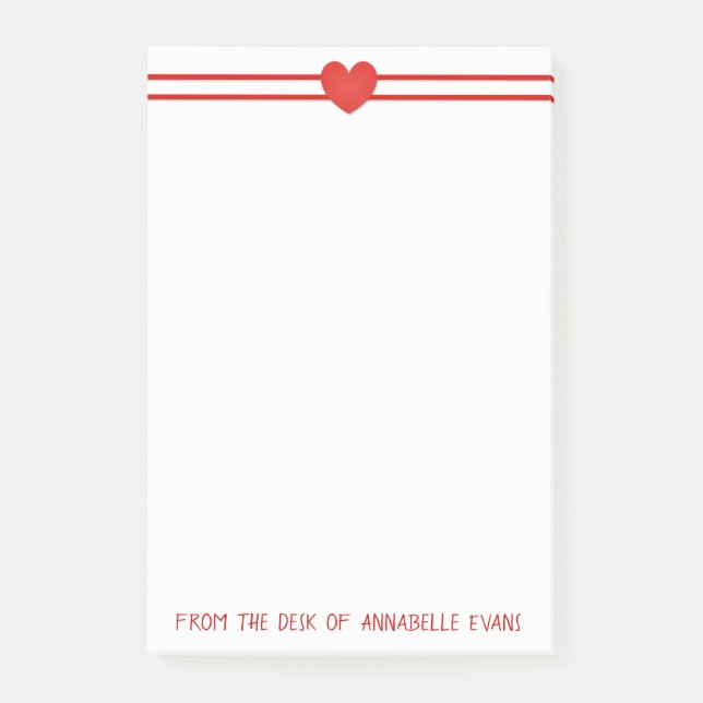 Red Heart Band Post-it Notes (Front)