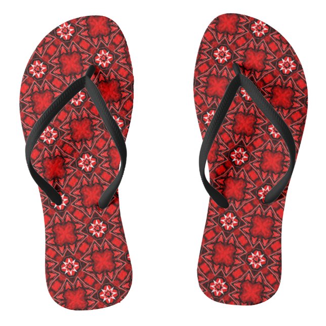 Red Heart Bandanna Flip Flops (Footbed)