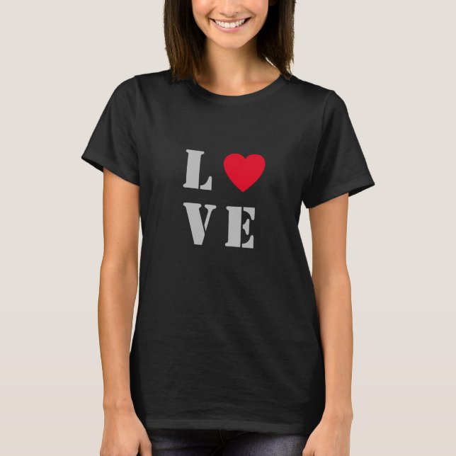 Red Heart Basic Dark T-Shirt (Front)